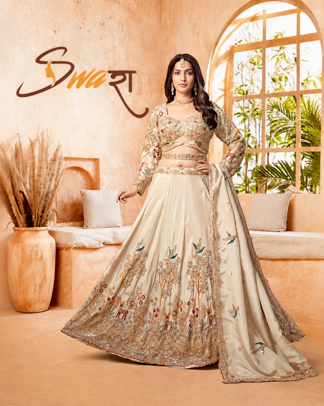 Chameli White Lehenga